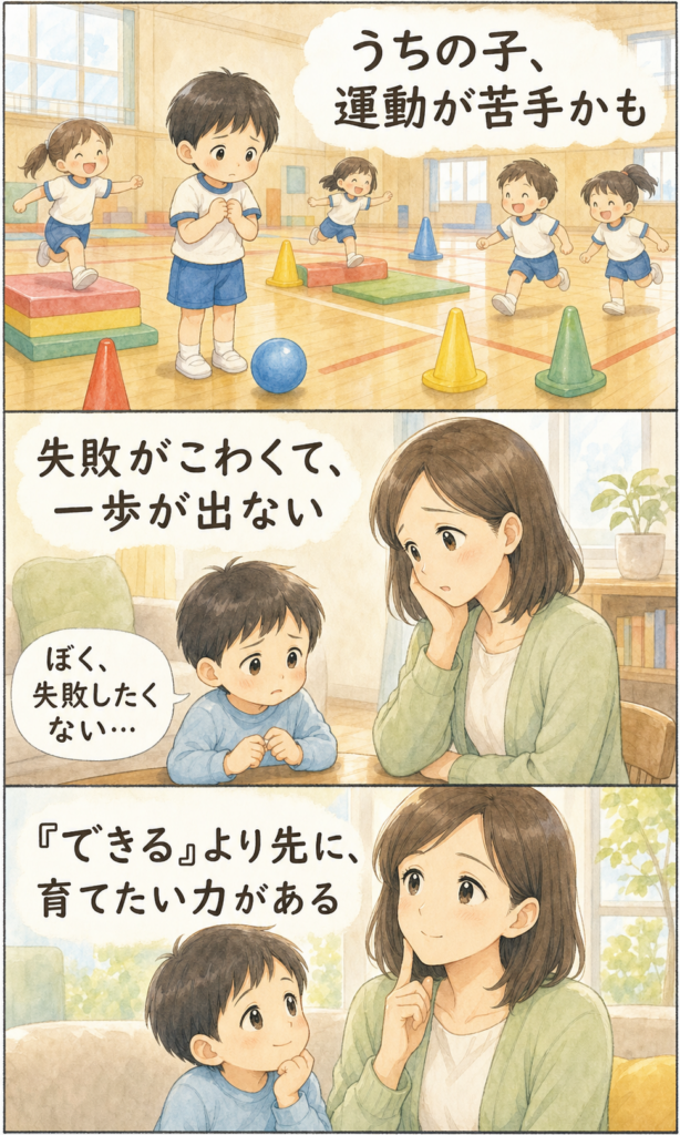 水野寛之さんの子ども主導の運動指導 ストーリー漫画 2ページ目